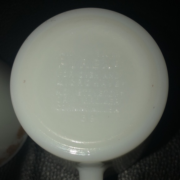 Vintage PYREX Milk Glass Butterfly Gold Mugs (2) - Picture 6 of 7